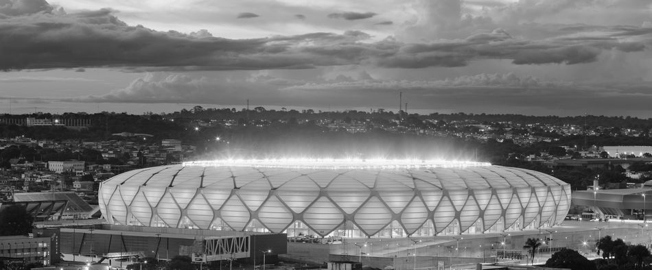 Brasilien, Manaus, Arena da Amazônia - Konzept und Entwurfsplanung: gmp Architekten und schlaich bergermann und partner mit stadia, São Paulo - Entwurf: Volkwin Marg und Hubert Nienhoff mit Martin Glass - Fotograf: Marcus Bredt